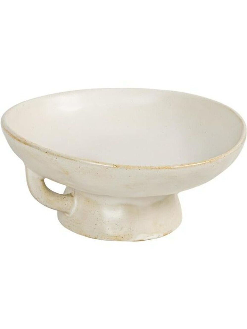 Stoneware Serving Bowl White Reactive Glaze 8 Inch Modern Kitchen Decor
